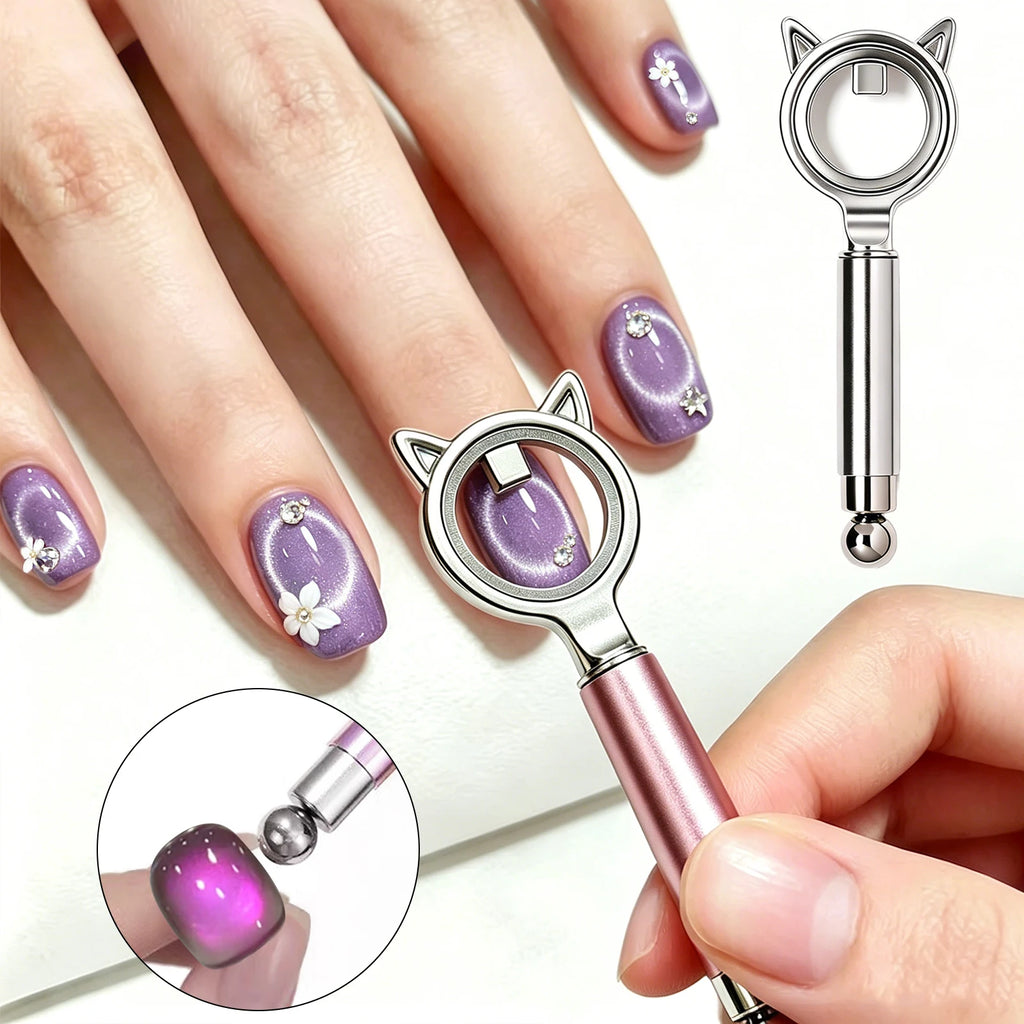 Cat Ear Shape Halo Cat Eye Nail Magnet Strong Ring Magnetic Tool for Glass Bead Side Light Nail Art DIY Magnetic Gel Manicure Zpaxo