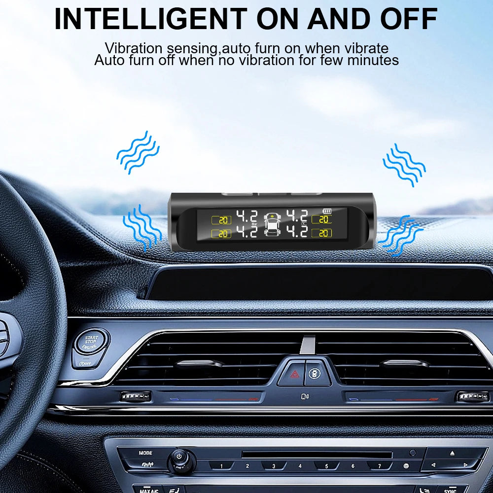 Auto Security Alarm External Sensor 2025 Solar Power Car TPMS Tyre