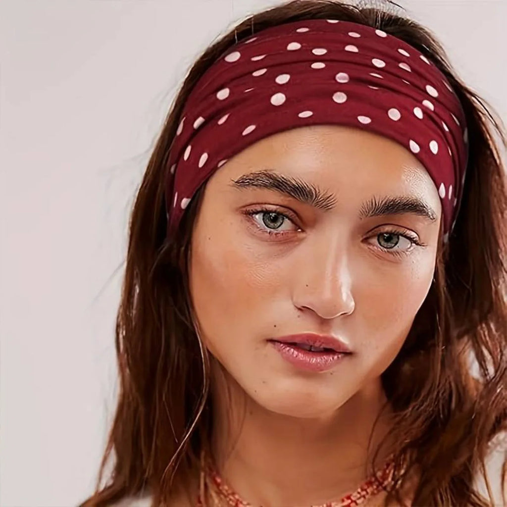 Y2K Retro Boho Breeze Wind Dot Stretch Women's Hairbands Korean Ins