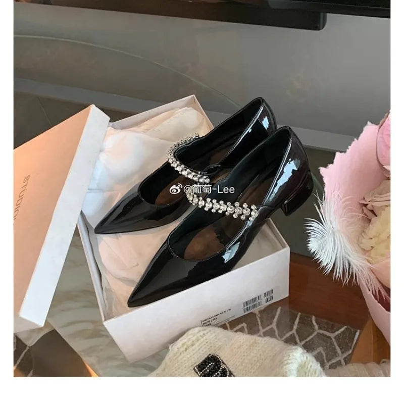 Flat Shoes for Women Spring and Autumn 2025 New Elegant Pointed Toe Rhinestone Leopard Print Shallow Ladies shoes loafers women Zpaxo