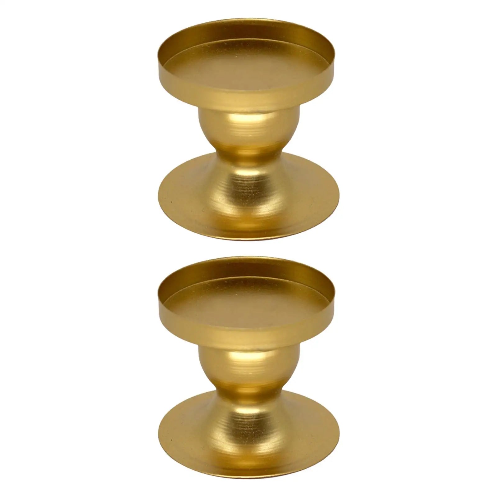 2Pcs Pillar Candle Candlestick Holder Metal Structure 2.4inch Tall Candlelight Holder Table Ornament for Fireplace Decor Zpaxo