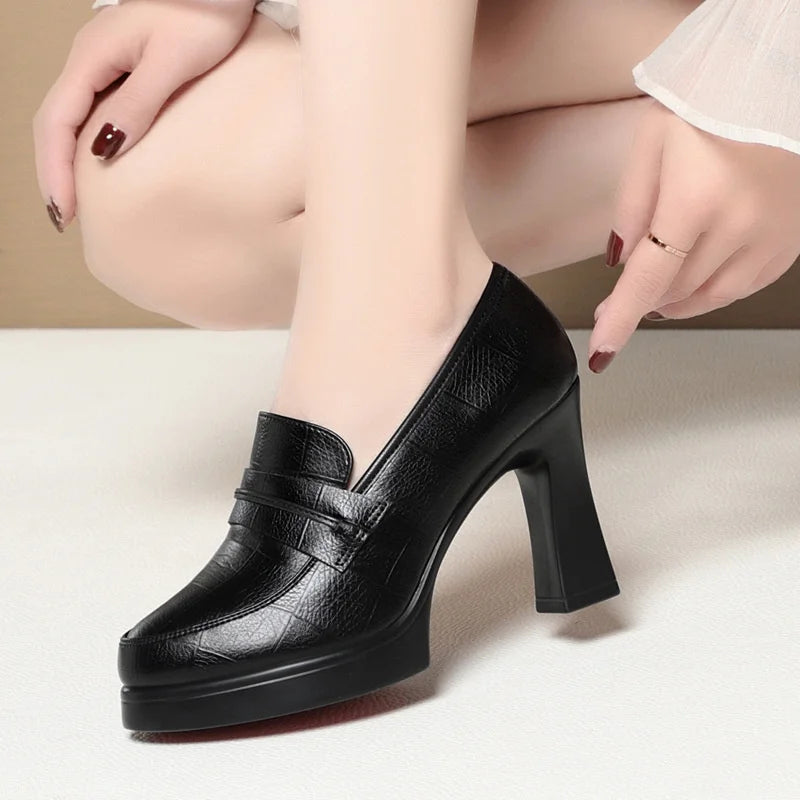 CINESSD 2023 Spring Ladies Leather Shoes Fashion Soft Sole Zpaxo