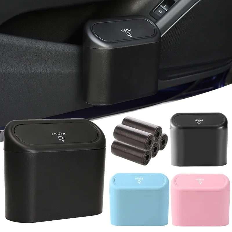 Car Trash Can with Lid – Hanging Dustbin & Clip Holder