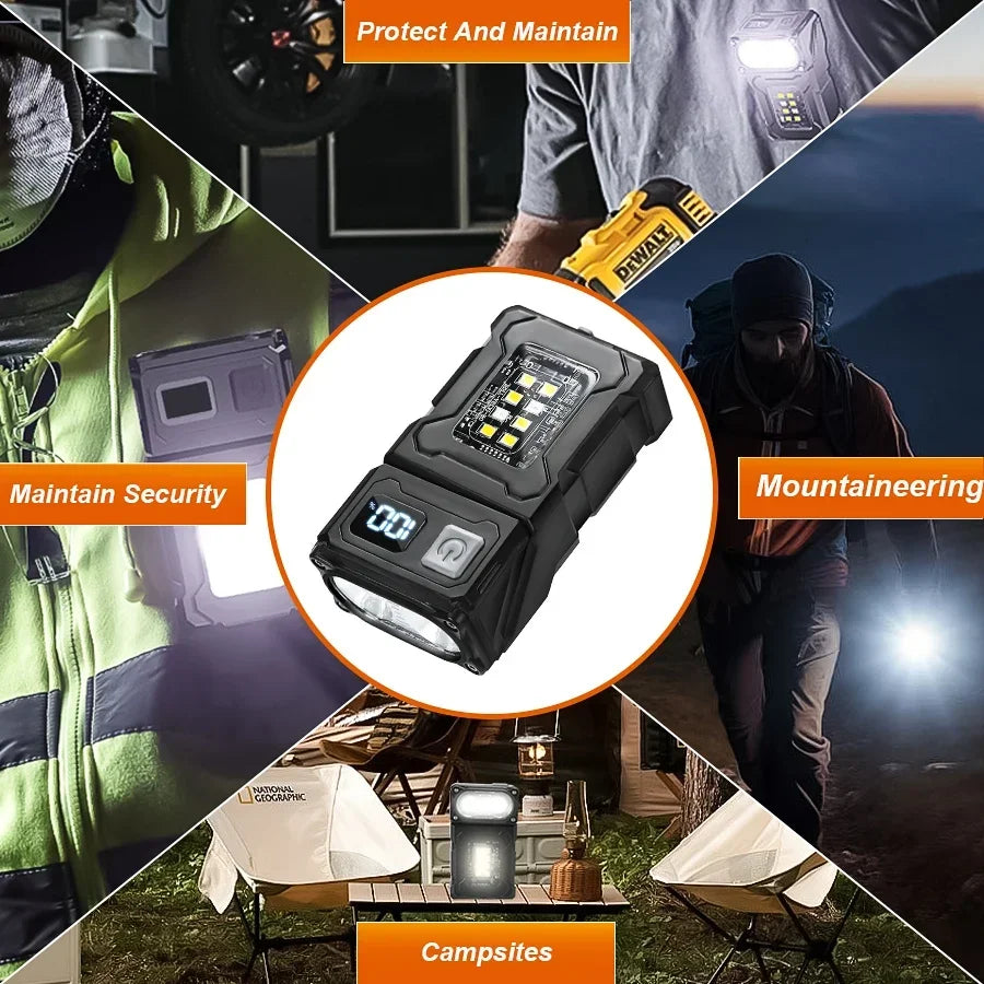 ESMARTER Mini COB LED Flashlight – USB-C, 8 Modes, Magnet