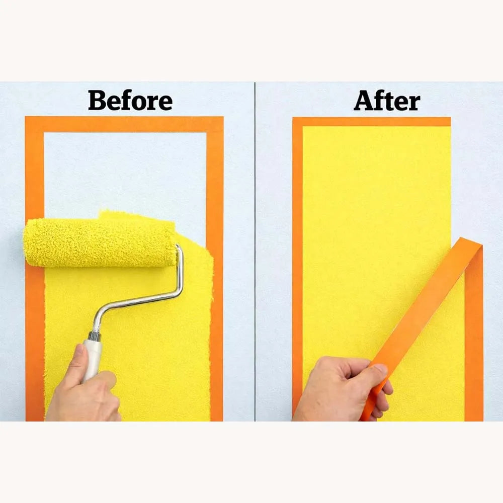 3-Pack Orange Painters Masking Tape – Indoor & Outdoor DIY Painters Masking Tape Zpaxo