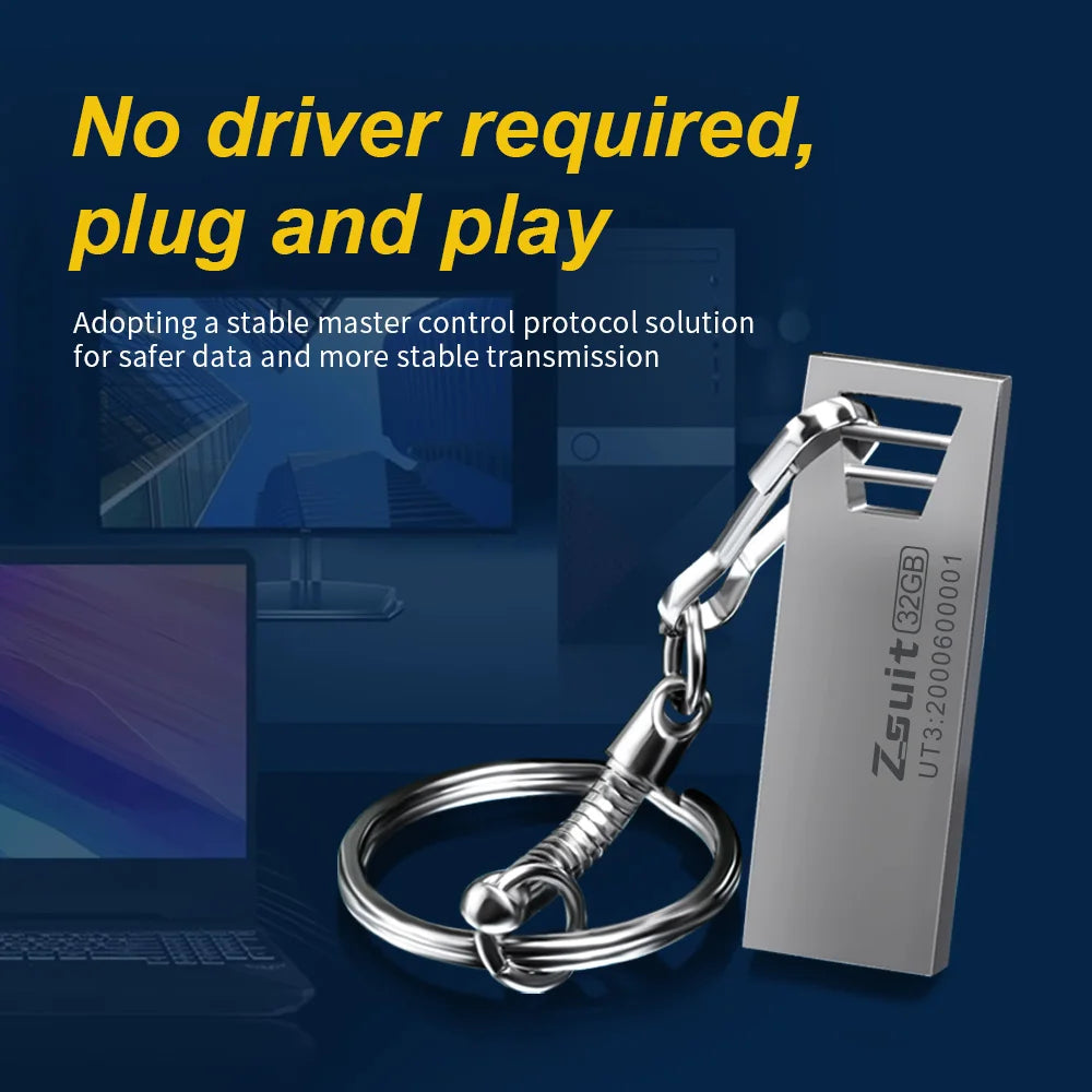 Zsuit 10PCS USB Flash Drive 16GB 32GB 64GB Pen Drive 3.0/2.0 Memory Stick 128GB Waterproof Cle custom USB Metal Pendrive Storage Zpaxo