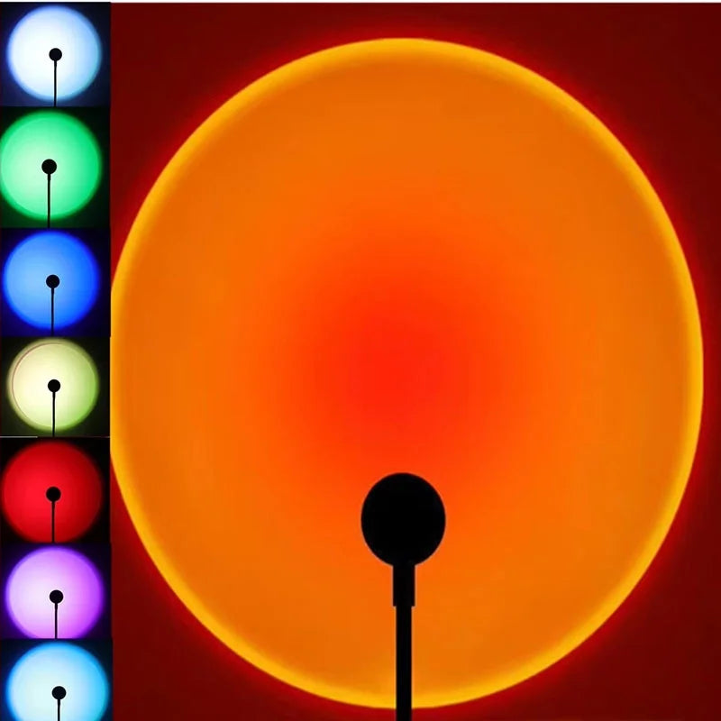RGB Sunset Lamp LED Rainbow Neon Night Light Projector Photography