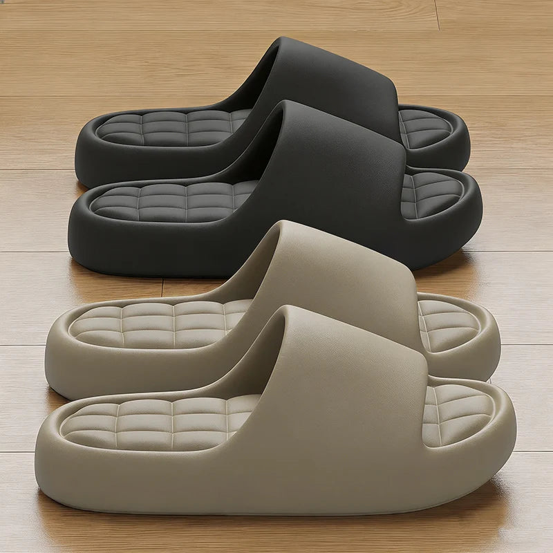 Men's Thick Platform Slippers EVA Soft Sole Pillow Slides Summer