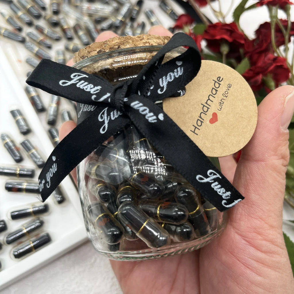 100pcs Message Capsule In Bottle Transparent Letter Love Pill Emoticon Smile Pills With Roll Paper Wedding Valentine's Gift Zpaxo