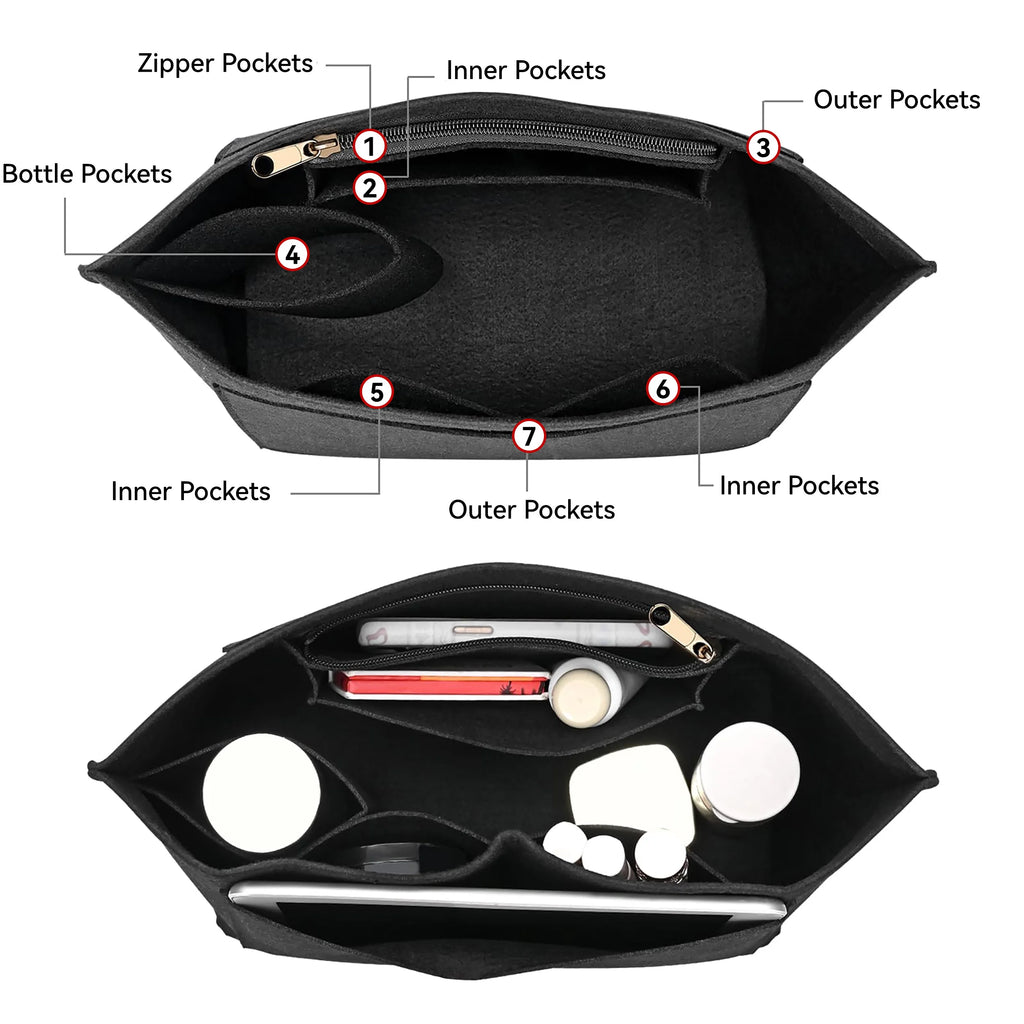 Felt Purse Organizer Insert – Handbag Liner & Travel Bag Purse Organizer Insert Zpaxo