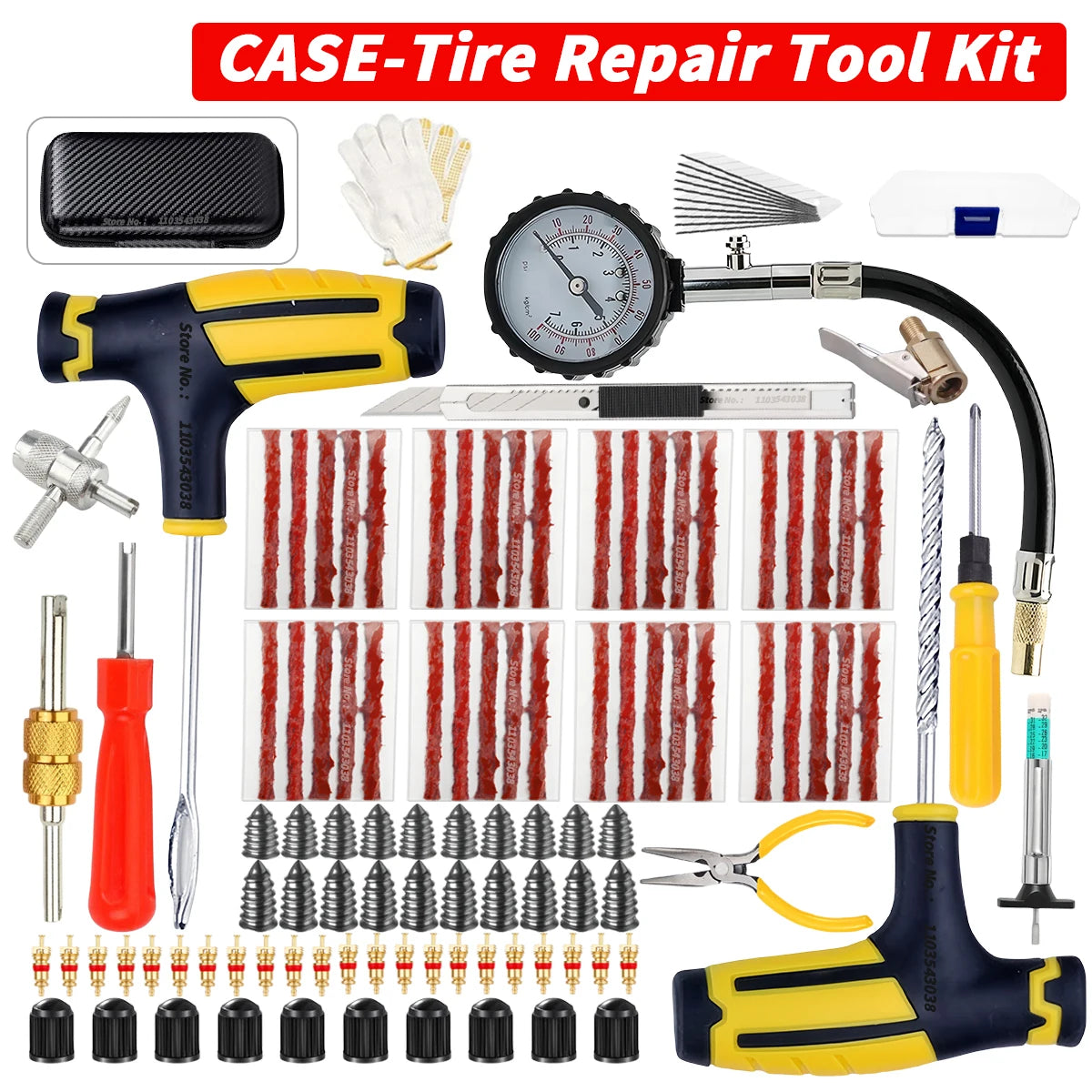 Tubeless Tire Puncture Repair Kit – Universal Car & Bike Tool Set