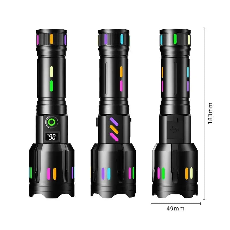 Long Range LED Zoom Flashlight – 1400LM Spotlight, Camping & SOS