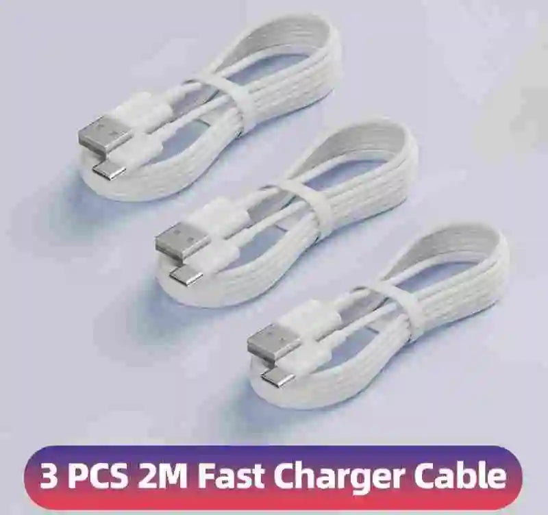 QCMAX 1-3PCS 10A 100W Type C Super Fast Charging Cable Data Cord For Huawei OPPO vivo iQoo Quick Charing USB C Cables Zpaxo 2m 3PCS Type-C to USB-A