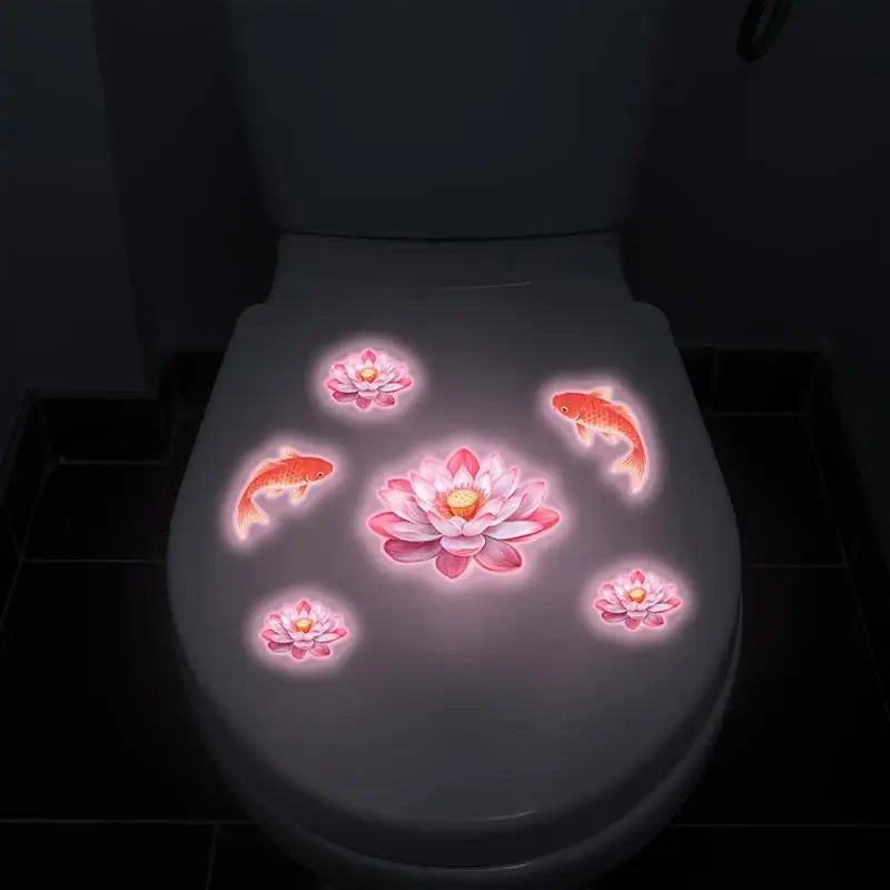 Glow in the Dark Sink & Toilet Stickers – Removable PVC Decor