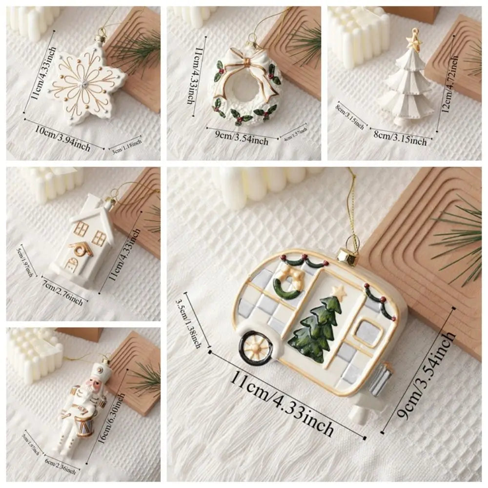PVC Christmas Hanging Ornament House Snowflake Xmas Pendant Donut Handmade Christmas Tree Decoration Doorway Zpaxo