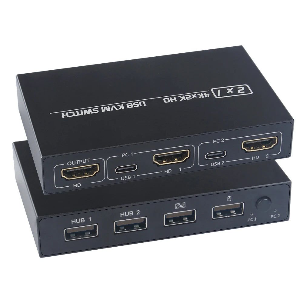 KVM 2-in-1 HDMI-compatible/USB KVM Switch Adapter USB Switcher 2 Input 1 Output 4K*2K Printer Sharer For Computer Keyboard Zpaxo