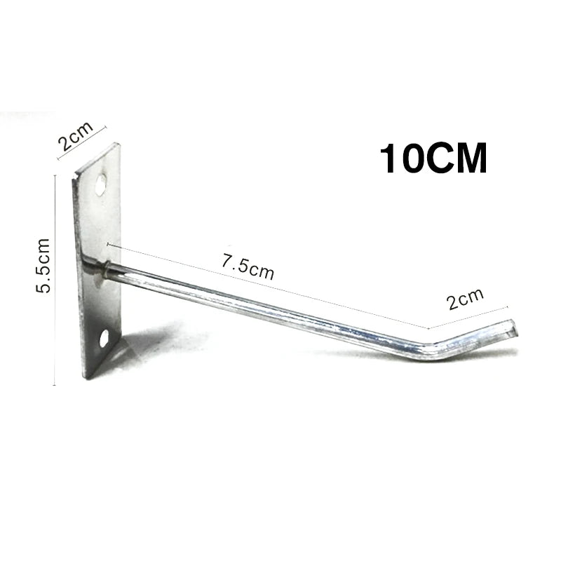 Hole Board Hook Steel Oblique Hanger Shelf Hardware Tool Wall Mounted
