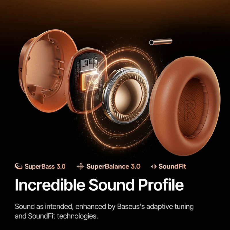 Baseus Inspire XH1 ANC Wireless Headphone Bluetooth 6 1 48dB Adaptive