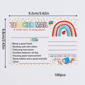 50/100/200Pcs Rainbow Teacher Mail Incentive Cards for Elementary Students Classroom Supplies Zpaxo 100Pcs