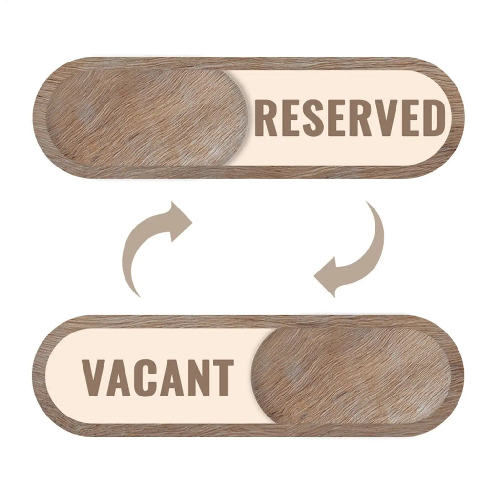 Vacant Reserved Sign Sliding Vacant Occupied Bathroom Door Indicator Sign Changeable Private Indicator Wooden Decoration Zpaxo