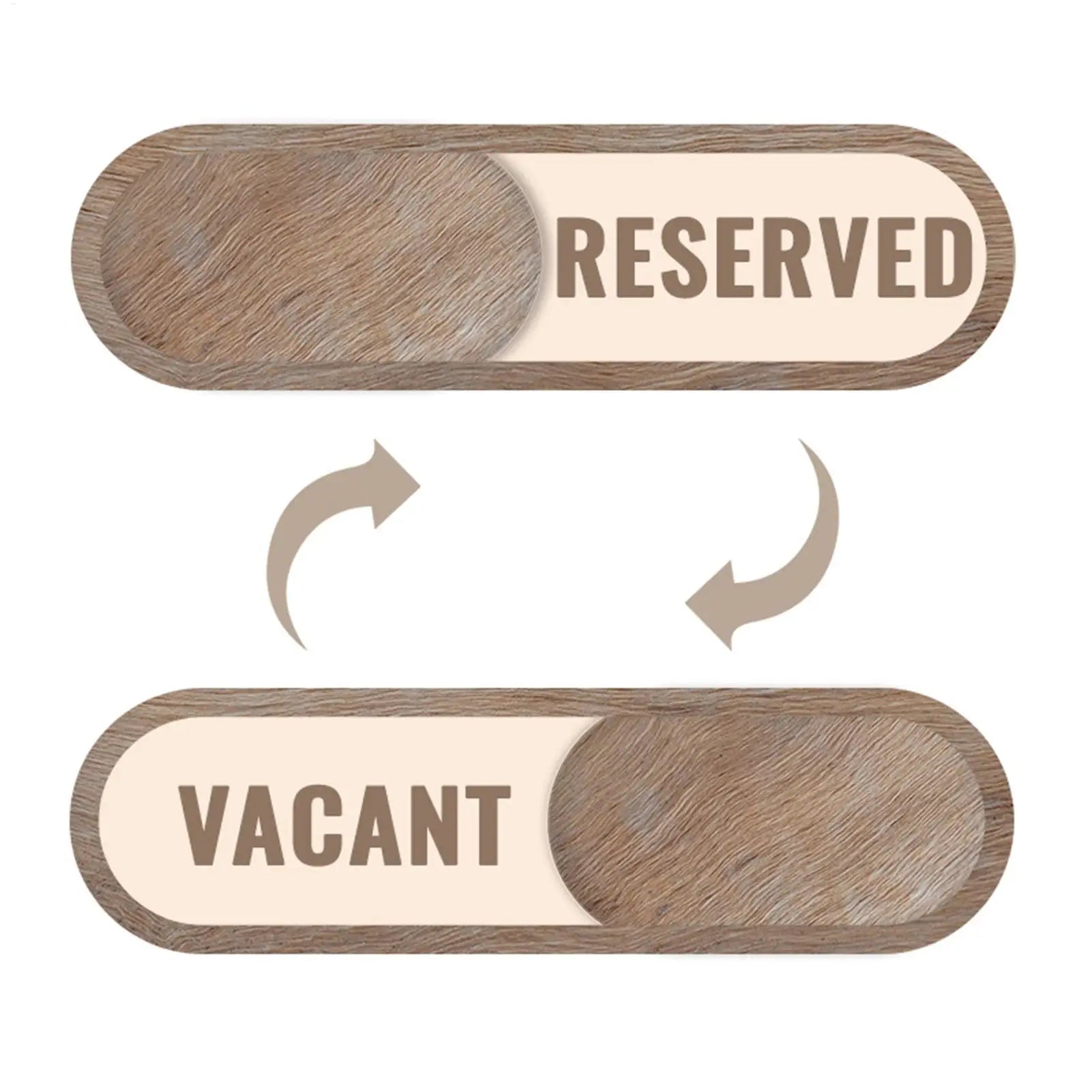 Vacant Reserved Sign Sliding Vacant Occupied Bathroom Door Indicator Sign Changeable Private Indicator Wooden Decoration Zpaxo