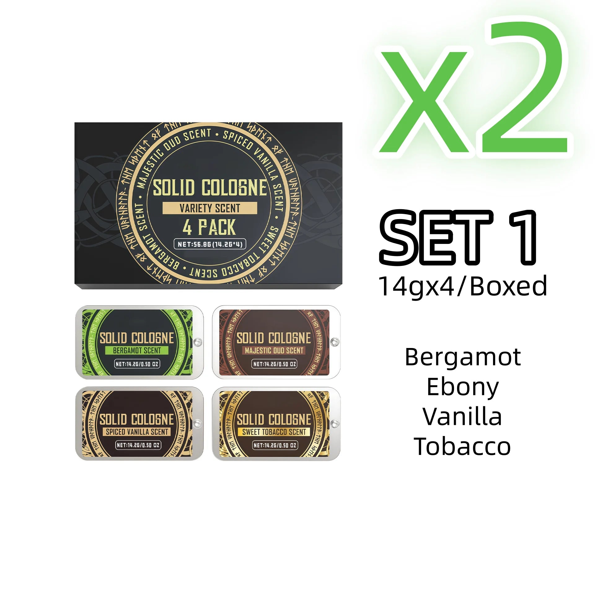 Men's Solid Perfume Balm – Fruity Woody Pheromone Fragrance Solid Perfume Balm Zpaxo SET 1 X 2PCS