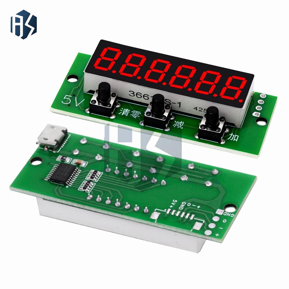 0-999999 Digital Counter Module 5V 6-Digit Red Addition Subtraction Zpaxo