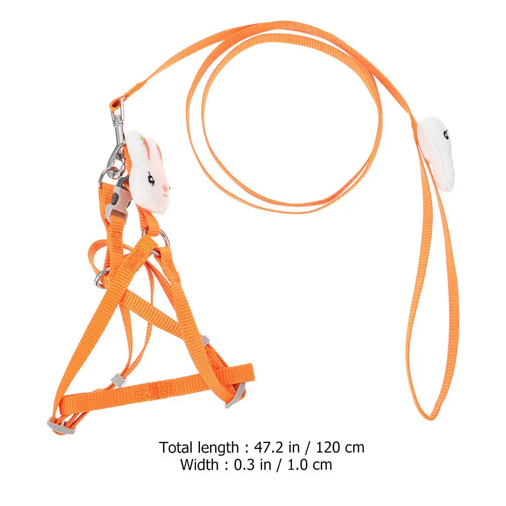 Pet Harness Leash Adorable Cartoon Design Wear Resistant Breathable