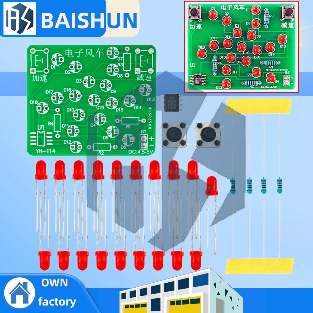 DIY Electronic Windmill DC 5V Funny Practice Adjustable Speed MCU Zpaxo