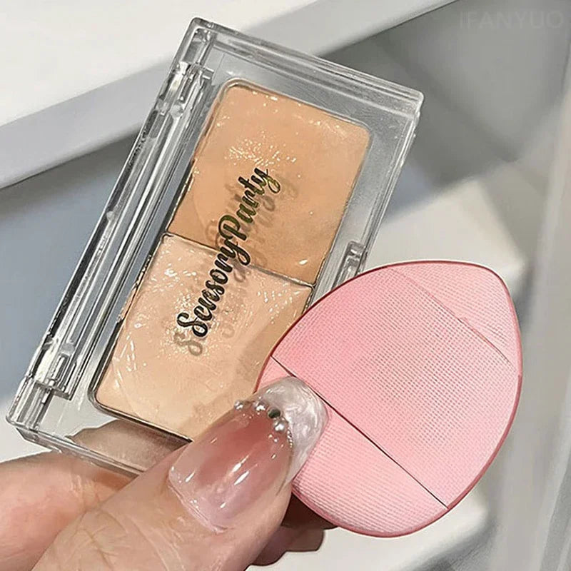 2-Color Concealer Palette Moisturize Long Lasting Cover Dark Circles Acne Pores Cream Shading Highlighter Face Makeup Cometics Zpaxo