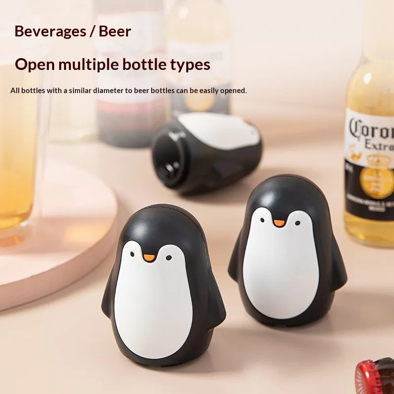 2026 New Penguin Seamless Can Opener, Beer Opener, Household Automatic Bottle Opener, Creative Bottle Cap Zpaxo