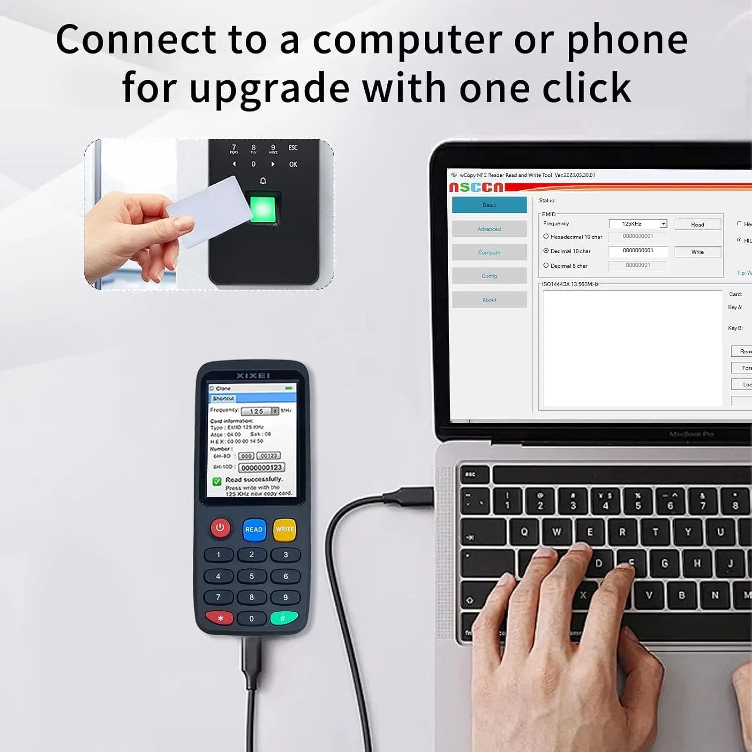 RFID Smart Card Reader X7 Copier Duplicator 13.56MHz 125KHz Label Copy UID EM4305/T5577 Token Badge Clone NFC Tag Key Write Zpaxo