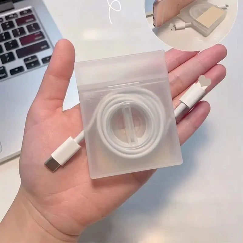 Rotatable Transparent Square Wire Winder Box Cable Management Zpaxo