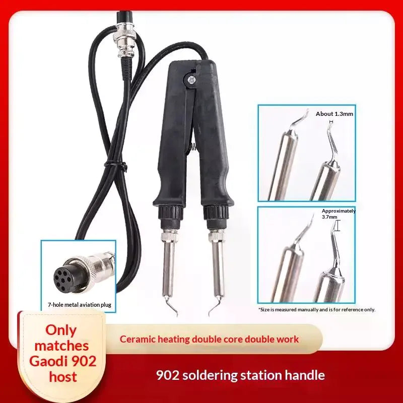 902 BGA Rework Soldering Station Double Electric Heating Clip Soldering Iron Tweezers Portable Desoldering Tweezers Support Tool Zpaxo