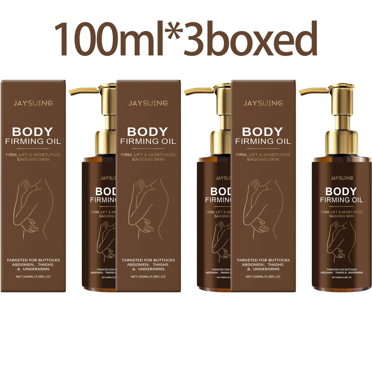 Moisturizing Anti Cellulite Firming Body Oil Sagging Skin Tightening Anti-Aging for Body Refreshing Hydrate Firming Body Oil Zpaxo 100ml X 3boxed