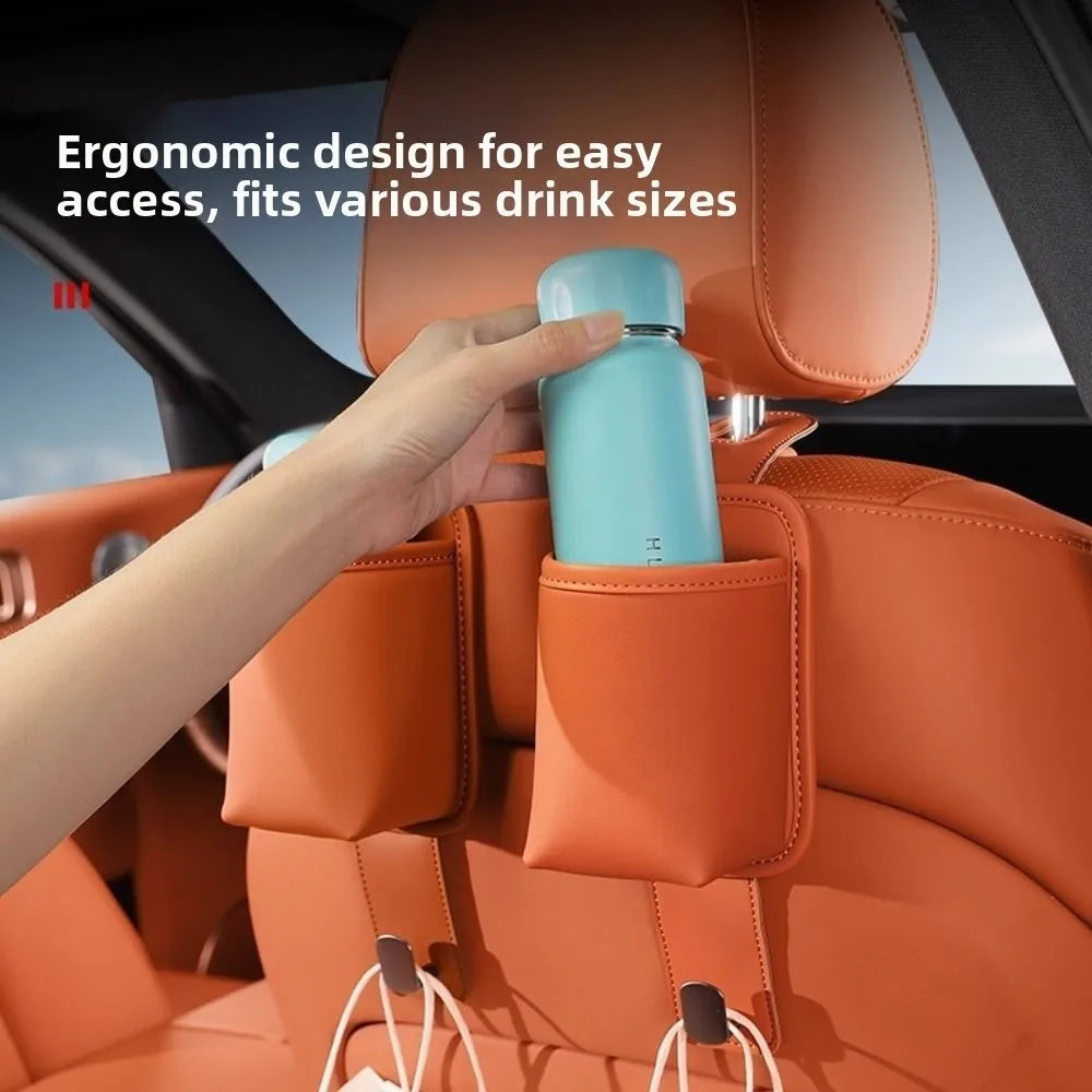PU Leather 1 Car Seat Hook Multi-functional Metal Headrest Hanger Zpaxo