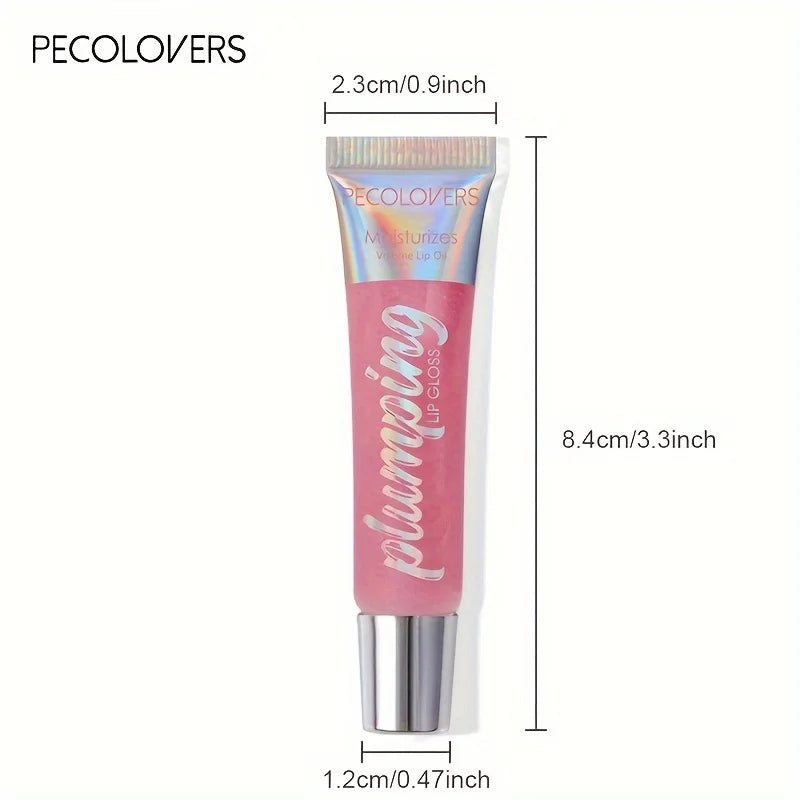 1PC Glitter Lip Gloss Moisturizing Fruit Lip Oil Transparent Fullness Lips Tint Soft Tube Makeup Lip Beauty Care Zpaxo