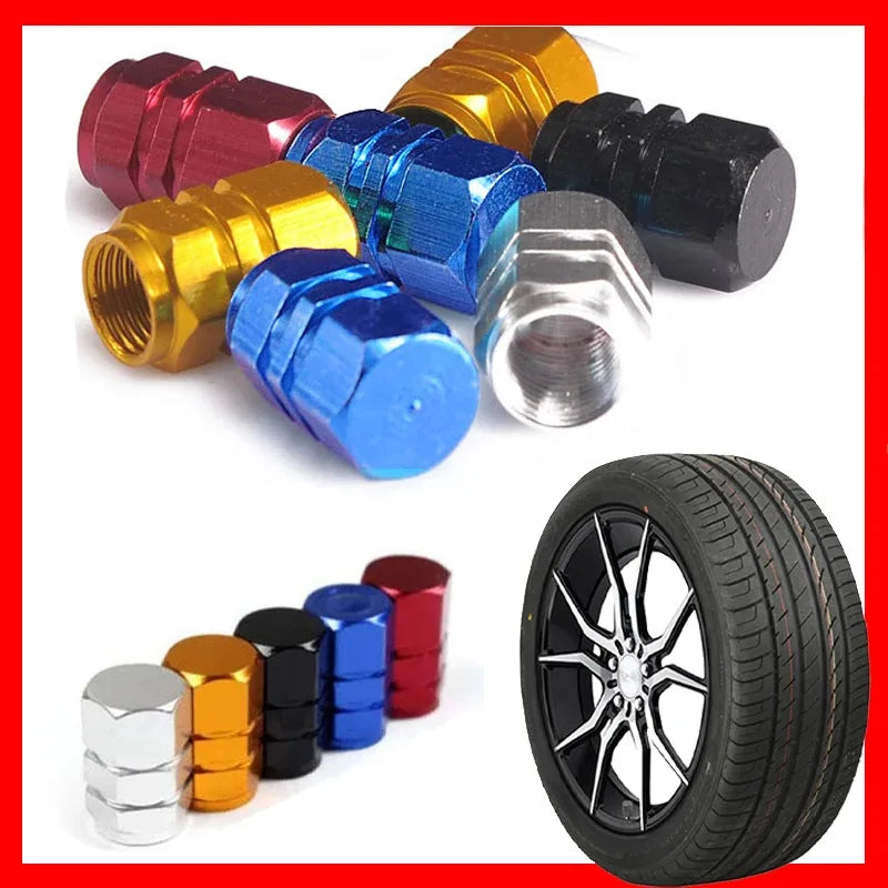 Aluminum Tire Valve Stem Caps 4/8 Pack – Car, Bike & Truck