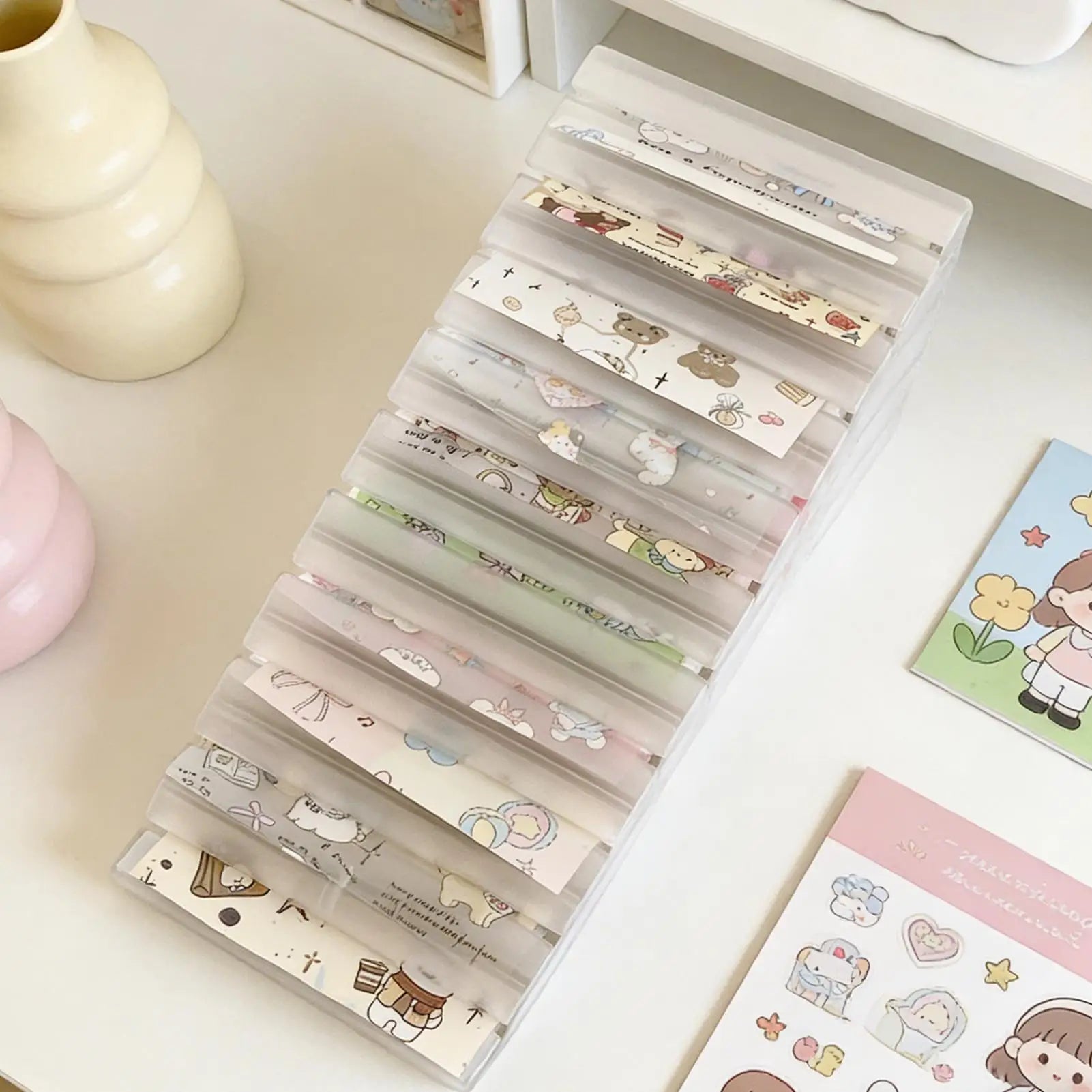 Nail Foil Storage Box 10 Grids Clear Transfer Paper Organizer
