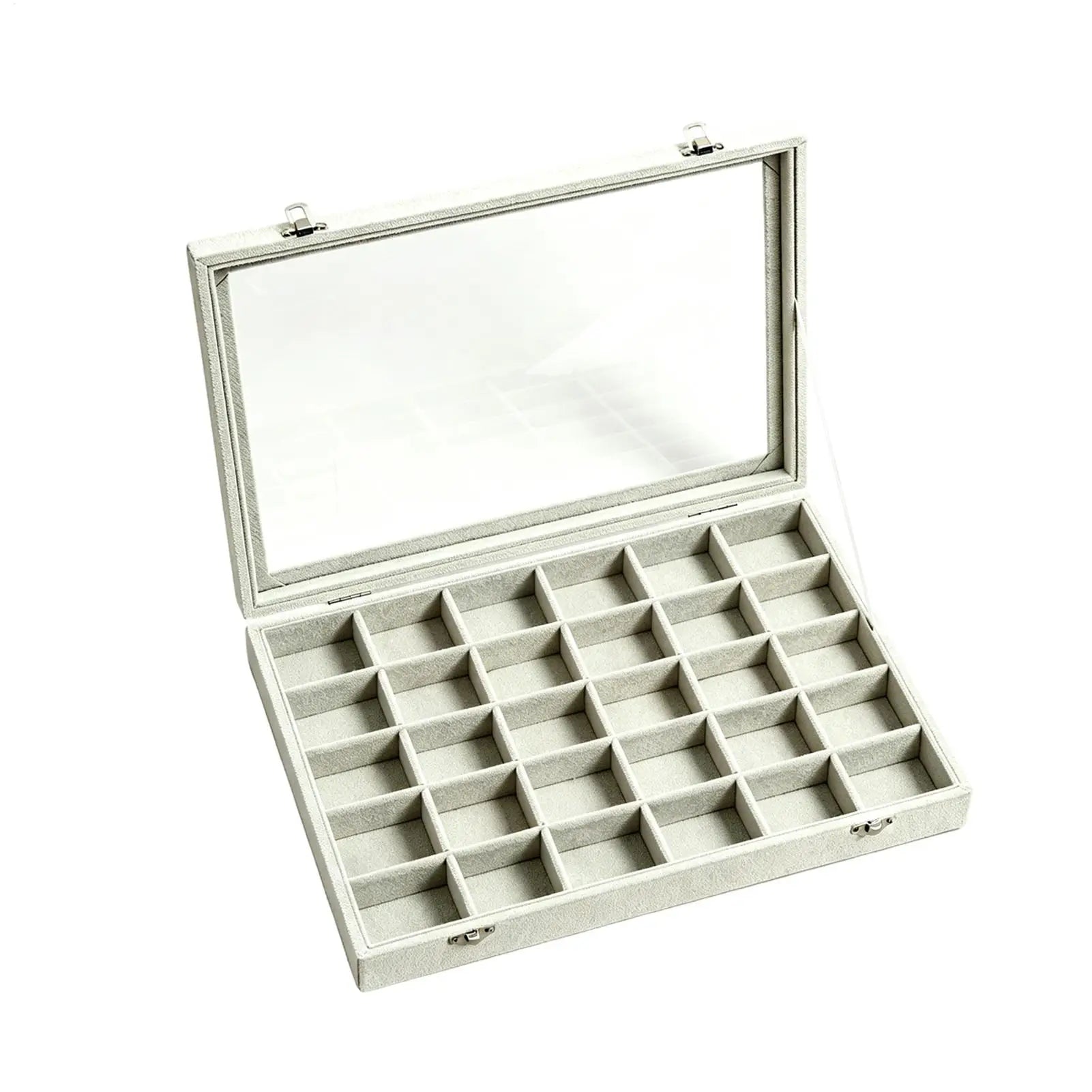 Earring Organizer 30-Grid Ring Storage Drop Earrings Tray Women Girls