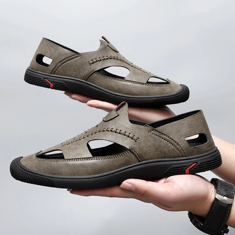 Summer Men Sandals Leather Mens Casual Shoes Outdoor Beach Roman Zpaxo 28715 42