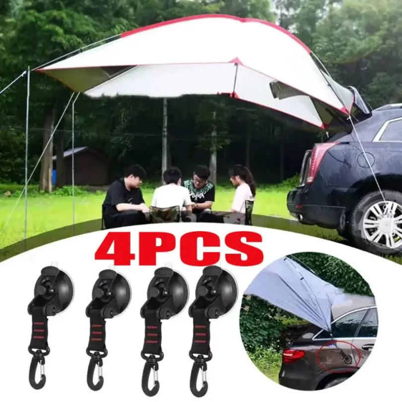 Suction Cup Hook Swivel Red 4 Pack Cups Window with Hooks Strong Car Awning Clips Camper Van Accessories Zpaxo