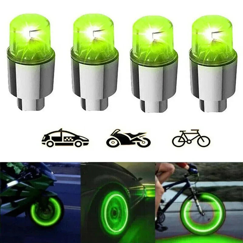 LED Tire Valve Stem Lights – Colorful Flashing Wheel Cap Bulbs