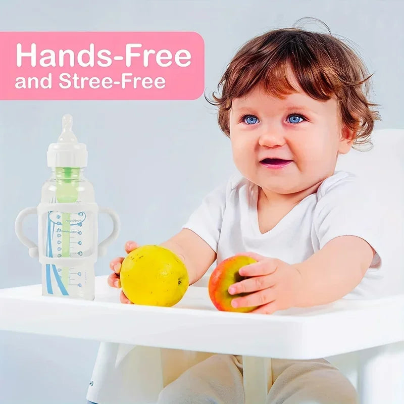 Easy Grip Handle, Can Accommodate Most Bottles - BPA-free Soft Silicone ,Silicone Bottle Handle For Narrow Baby Bottles Zpaxo