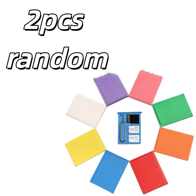 2/4pcs random Portable SIM Card Storage Box – Mini, Shockproof & Dustproof Case for Phone Memory Cards Zpaxo 2pcs random