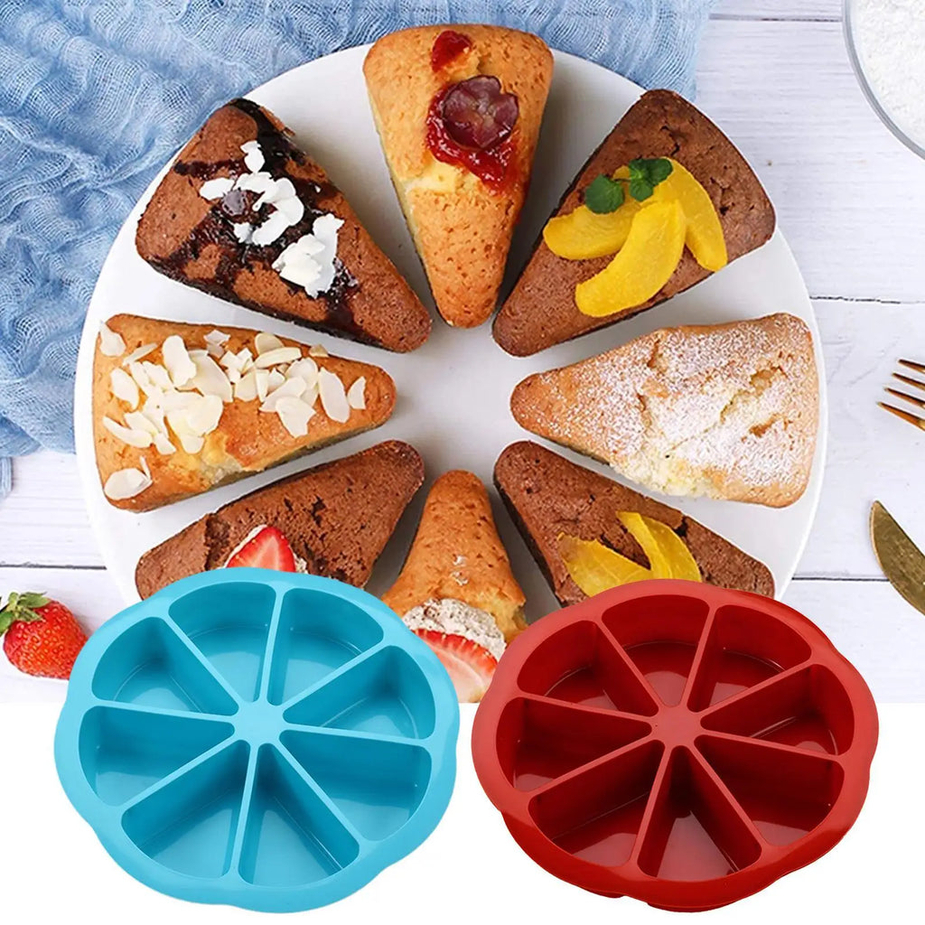 Silicone Cake Pans for Baking Non-Stick Mould for Cake Making Cornbread Making Mould 8-Cavity Triangle Scone Baking Pan Zpaxo