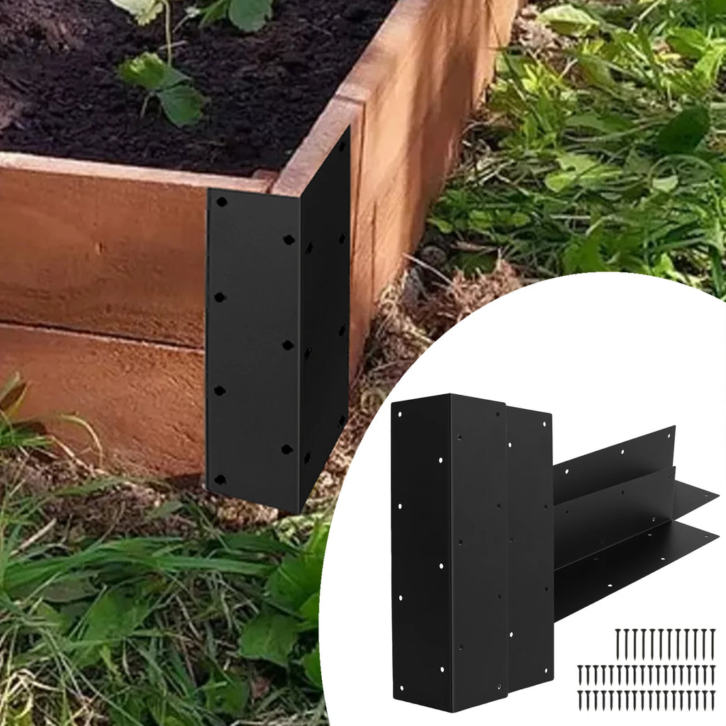4Pcs Garden Bed Corner Bracket Noise Free Metal Garden Bed Corner Bracket Connector with Screws Rustproof Furniture Right Angle Zpaxo