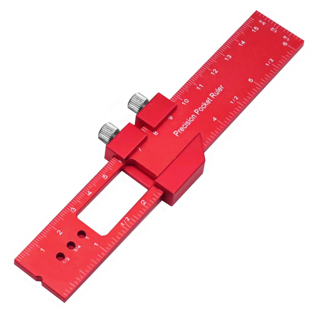 Precision T Type Pocket Ruler Inch Metric Measuring Tool with Slide Stop for Carpentry Marking Zpaxo 1pc 160mm