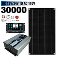 SOECOPO 30000W Portable Solar System Kit 800W Panel, Inverter 2 Sockets Dual Voltage Input 12V/24V 100A Controller Camping/Home Zpaxo 12V 24V To 110V 60Hz