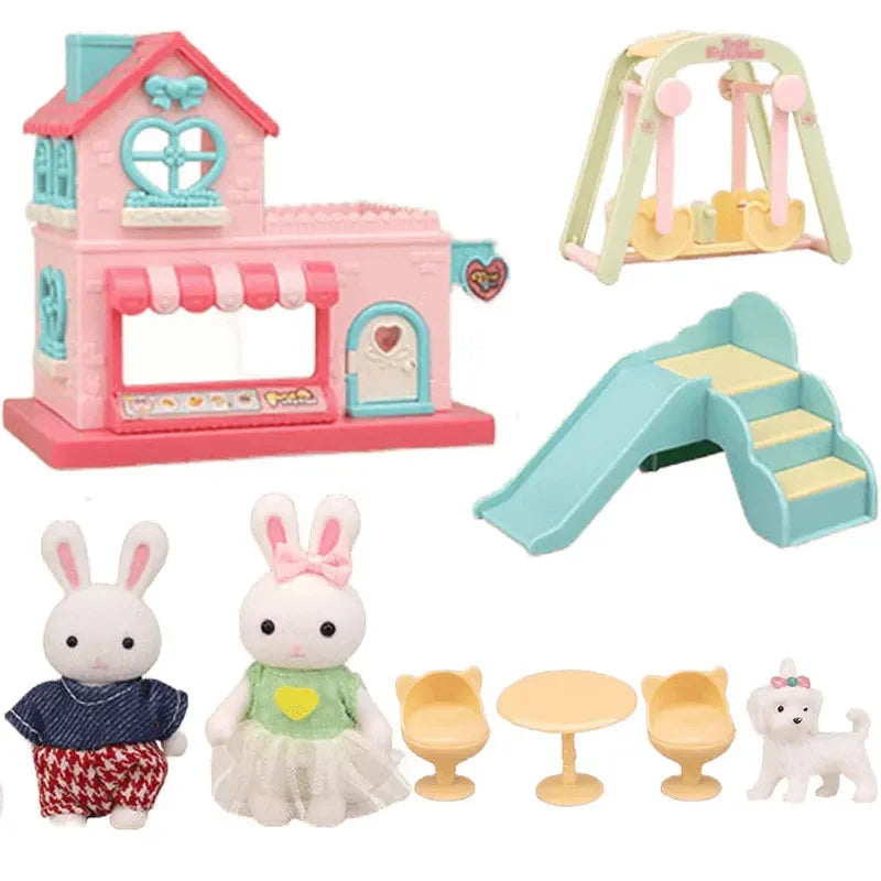 Miniature Dollhouse Furniture Little Rabbit Dresser Lovely Scene Play